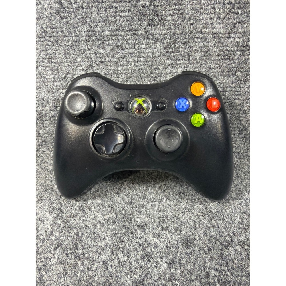 Microsoft Xbox 360 Wireless Controller Model 1403 Black Gamepad Untested